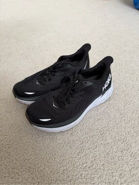 Hoka One One Black and White Women's Running Shoes